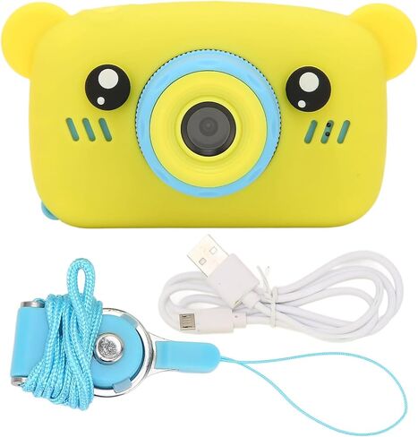 Septpenta Kids Digital Camera ، شاشة 2in HD ، إطارات متعددة متعددة ، الكاميرا الأمامية والخلفية المزدوجة ، الكاميرا المدمجة والمحمولة ، كاميرا كاريكاتورية للأطفال تتراوح أعمارهم بين 3 إلى 10 هدية عيد ميلاد (أصفر) in Kuwait