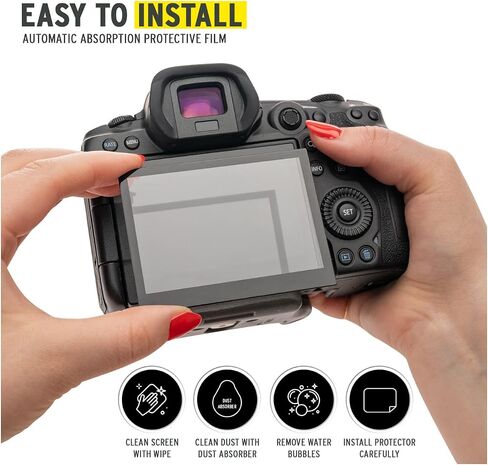 Koah LCD Ultra Armor Screen Protector for Canon EOS R5 Mirrorless Camera, 0.3mm Ultra-Thin Optical Protector Glass, Anti-Bubble Anti-Fingerprint Tempered Glass Screen Protector in Kuwait