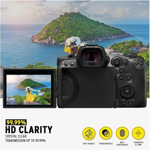 Koah LCD Ultra Armor Screen Protector for Canon EOS R5 Mirrorless Camera, 0.3mm Ultra-Thin Optical Protector Glass, Anti-Bubble Anti-Fingerprint Tempered Glass Screen Protector in Kuwait