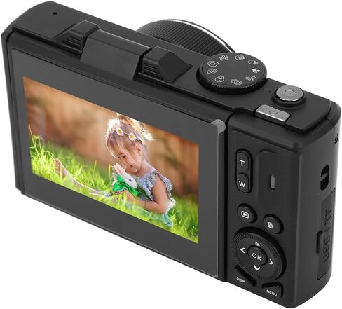 الكاميرا الرقمية 4K ، 64 ميجابكسل UHD 18x تكبير التلقائي التلقائي الكاميرا الرقمية ، الكاميرا الرقمية المدمجة مع شاشة Flip 3 بوصة لتصوير الفوتوغرافي تسافر (أسود) in Kuwait