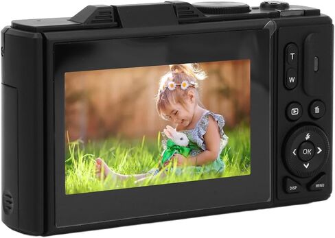 الكاميرا الرقمية 4K ، 64 ميجابكسل UHD 18x تكبير التلقائي التلقائي الكاميرا الرقمية ، الكاميرا الرقمية المدمجة مع شاشة Flip 3 بوصة لتصوير الفوتوغرافي تسافر (أسود) in Kuwait