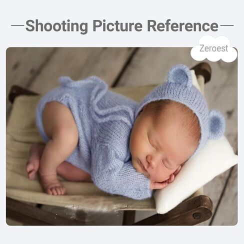 Newborn Boy Photoshoot Outfits and Props Bear Bonnet with Legless Romper Infant Baby Photography Crochet Knitted Bodysuit Set in Saudi Arabia