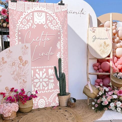 MEHOFOND Cielito Lindo Vertical Backdrop Blue Photography Background for Cielito Lindo Baby Shower Mexican Wedding Birthday Bridal Shower Mexican Themed Banner Photo Party Supplies 5x7ft in Kuwait