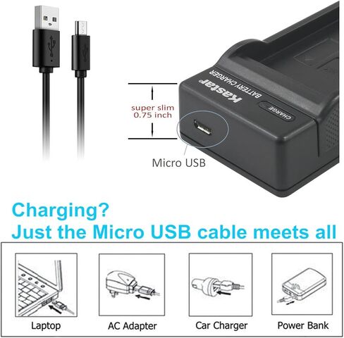 Kastar 1-Pack NP-FT1 بطارية واستبدال شاحن USB النحيف لـ Sony Cyber-Shot DSC-T5/R ، Cyber-Shot DSC-T9 ، Cyber-Shot DSC-T10 Cyber-Shot DSC-T10/B Cyber-Shot DSC-T10/P Cyber-Shot DSC-T10/W Camera in Saudi Arabia