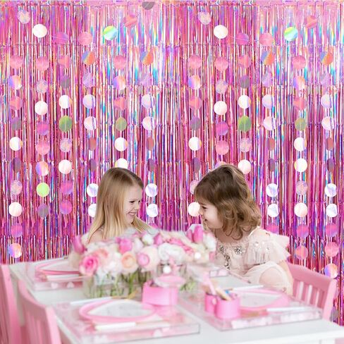 2 Pack Fall Party Streamers Tinsel Curtain Backdrop Orange Yellow Leaves Metallic Foil Fringe Curtain with 2 Pack Fall Garlands for Autumn Thanksgiving Party Photo Booth Backdrop Birthday Decorations in Saudi Arabia