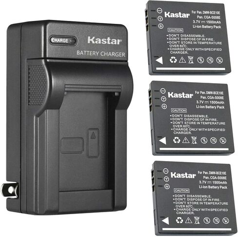 Kastar 1-Pack Battery and AC Wall Charger Replacement for Panasonic Lumix DMC-FX38T DMC-FX38W, Lumix DMC-FX55 DMC-FX55EB-K DMC-FX55EF-K DMC-FX55EF-S DMC-FX55EG DMC-FX55EG-K DMC-FX55EG-S DMC-FX55GK in Saudi Arabia