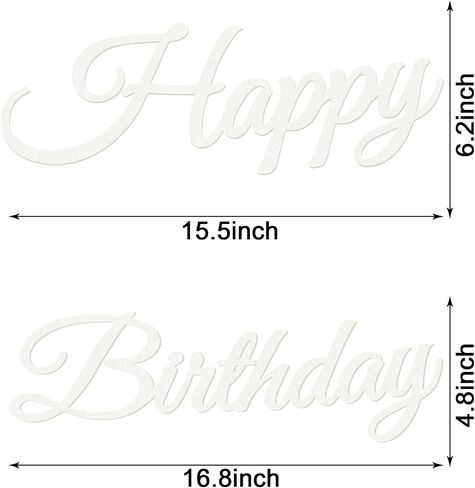 Happy Birthday Sign for Backdrop - White 'Happy Birthday' Party Banner Stickers for Balloon Arch Wall Decor Photo Backgrounds in Kuwait