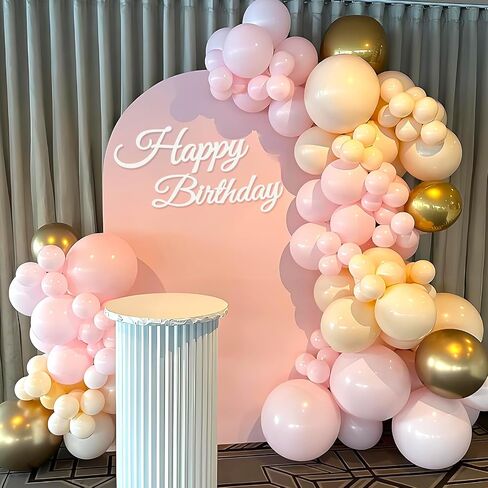 Happy Birthday Sign for Backdrop - White 'Happy Birthday' Party Banner Stickers for Balloon Arch Wall Decor Photo Backgrounds in Kuwait
