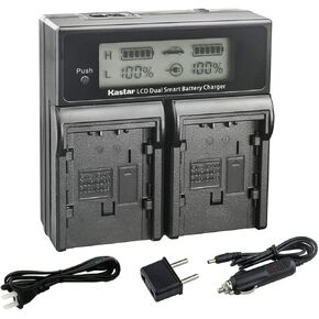 Kastar VW-VBG6 Pro LCD Dual Fast Charger Compatible with Panasonic VW-VBG6GK VW-VBG6PPK, AG-HMC73MC, AG-HMC80, AG-HMC83MC, AG-HMC150, AG-HMC151E, AG-HMC153MC, AG-HMC155 Camera
