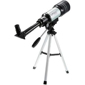 Monocular Astronomical Telescope - Outdoor Telescope Refractive Space Monocular F30070M 150X Travel Spotting Scope with Portable Tripod Nice Family (Metallic)