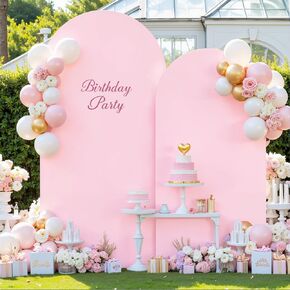 7.2FT 6FT Wedding Arch Backdrop Cover, Double-Sided Nude Spandex Fitted Arch Stand Cover Chiara Backdrop Cover for Wedding, Baby Shower, Party, Photography Decorations