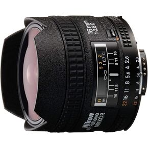 Nikon AF FX Fisheee-Nikkor 16mm f/2.8d عدسة ثابتة مع التركيز التلقائي لكاميرات Nikon DSLR (متجددة)