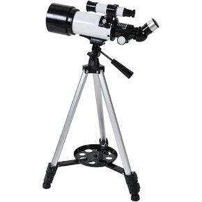 Kiyte Astronomy Refracter Telescope Fully Multi-Coated Optics 70mm Large Objective Portable Travel Telescope with an Adjustable Tripod for Children Adults and Beginners White