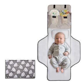 Extra Long Large Lightweight Portable Diaper Changing Mat with Storage Pockets,Swan Waterproof Foldable Travel Changing Pad,On The Go Wipeable Reusable Changing Pad for Car, Diaper Bag (Swan)