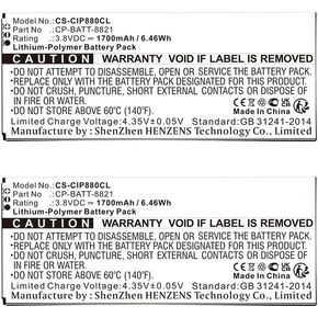 Cameron Sino (2Pack) Replacement for Ci‘sc’o 8800 CP-BATT-8821 GP-S10-374192-010H 74-102376-01 Battery 1700mAh/Li-Polymer