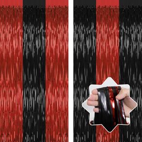 4 Pack 4th of July Party Supplies,3.28 Ft x 6.56 Ft 4th of July Tinsel Backdrop,Blue Silver Red Color Fringe Curtains Streamer Backdrop,4th of July Photo Backdrop Party Decorations