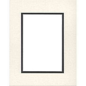 Pack of (2) 18x24 Double Acid Free White Core Picture Mats Cut for 13x19 Pictures in Cream and Black