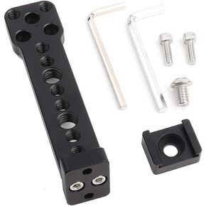 Mounting Plate,Aluminium Alloy Monitor Mount Plate Lightweight External Stabilizer Holder Plate with Fittings Mic Monitor Holder for Ronin S,11 x 3 x 2cm