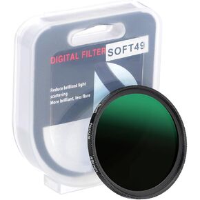 PATIKIL 49mm Mist Filter, Dreamy Soft Diffusion Fog Effect Camera Lens Filter Slim Optical Glass with Lens Cap for Video Vlog Portrait Photography, Black