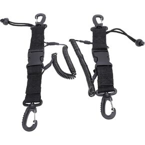 ANGGREK Spring Coil Diving Rope, Stainless Steel Core 2PCS Versatile Usage Scuba Diving Lanyard for Underwater Photography