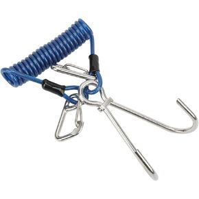 Stainless Steel Double Diving Hook, Spring Coiled Diving Lanyard Double End Snap Clip Dive Hook Spring Coiled Lanyard for Cameras and Dive Lights