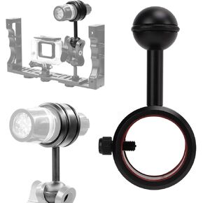 28-34MM Diving Ball Head Clip, Flashlight Diving Ball Arm Anodized Hard Coating Diving Torch Ball Joint Bracket for 28-34MM 1.1-1.3in Diameter Flashlight