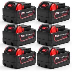 6pack 6.0ah استبدال للبطارية Milwaukee 18V طويلة الأمد متوافقة مع Milwaukee 18 بطاريات فولت 48-11-1840 48-11-1828 48-11-1820 48-11-1815 48-11-11-11850