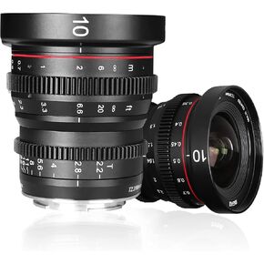 Meike 10mm T2.2 Mini Manual Focus Wide-Angle Cinema Lens for Sony E-Mount APS-C Cameras