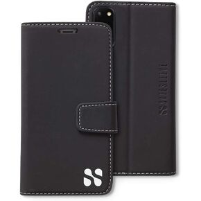 حافظة حماية من SafeSleeve EMF مضادة للإشعاع لهاتف Samsung Galaxy: حافظة هاتف محمول Galaxy S23 RFID EMF Blocking Wallet (أسود)