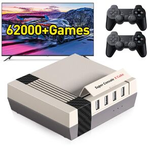 62,000+ Classic Retro Games,Super Console X Cube Retro Game Console,Mini Game Emulator Console Support 4K HD TV,4USB Ports,Up to 5 Players,LAN/WiFi,Best Gifts for Men/Adult
