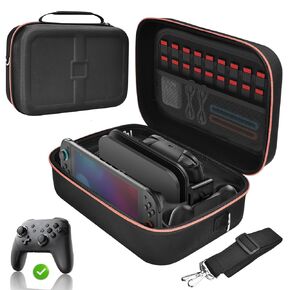 Gorixer Switch Case for Nintendo Switch 2(2025) or 1 and OLED Models(2021),Portable Fully Protective Carrying Case,Stores 18 Game Cards for Console Pro Controller Accessory