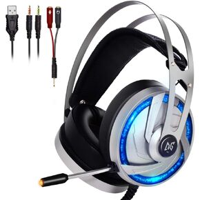 LETOUR Gaming Headset Upgraded Version, with Mic, 50mm Speaker Driver, 3D Surround Sound, in-Line Control,RGB LED Light, Professional Gaming Headphones Compatible (Colourful)