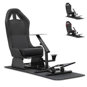 BRIGHTORIA Racing Simulator Cockpit, Foldable Reclinable Racing Seat Steering Wheel Stand Included, High Compatibility Fit for Xbox, Playstation, Carpet Included, Heavy Duty Driving Simulator