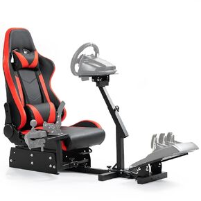 Anman G920 Racing Simulator Cockpit مع مقعد ألعاب مناسب لـ Logitech G25 G27 G920 G29 ، Thrustmaster TX 458 ، T500 RS ، PC ، PS4 قابلة للتعديل في سباق محاكاة.