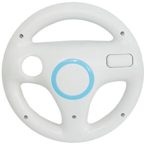 Steering Wheel/Racing Wheel white compatible with Nintendo Wii and Wii U Remote (Mario Kart, racing games)