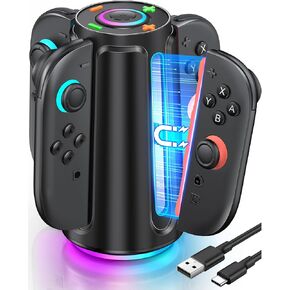 Upgraded Switch 2 Charging Dock for 2025 Nintendo Switch 2 Joycons, Joycon 2 Charger | 4-in-1 Magnectic Fast NS2 Controller Charger Station for Nintendo 2 Joy-Con Charger Organized Accessories