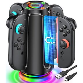 Switch 2 Charging Dock for Nintendo Controller Joy Con (2025), Mocagen Joy-Con 2 Charger Station with Dynamic Light, Magnetic Mount for 4 in 1 Switch 2 Joy-con Accessories