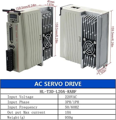 80ast 1000W 3.8N 220V AC Servo Motor Kit مع برنامج تشغيل MAGNECT 17BIT APPORTER + T3D-20A لنقن CNC (1000W مع الفرامل) in Kuwait
