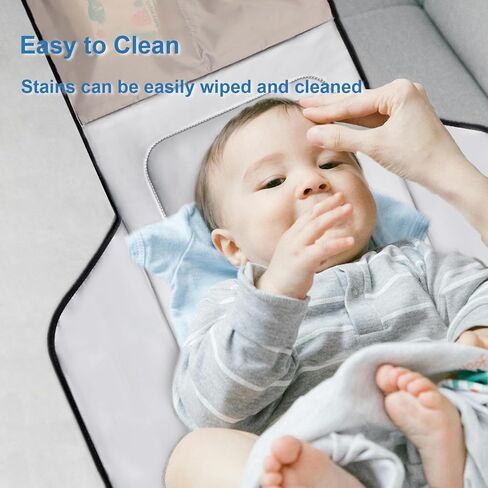 Extra Long Large Lightweight Portable Diaper Changing Mat with Storage Pockets,Swan Waterproof Foldable Travel Changing Pad,On The Go Wipeable Reusable Changing Pad for Car, Diaper Bag (Swan) in Kuwait