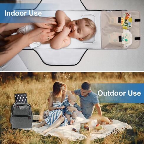 Extra Long Large Lightweight Portable Diaper Changing Mat with Storage Pockets,Swan Waterproof Foldable Travel Changing Pad,On The Go Wipeable Reusable Changing Pad for Car, Diaper Bag (Swan) in Kuwait