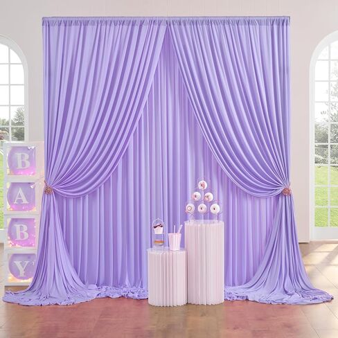 20ft x 8ft Wrinkle Free Ivory Backdrop Curtain for Parties, 4 Panels 5x8ft Silky Polyester Ivory Wedding Backdrop Drapes Photo Back Drop Cloth for Birthday Baby Shower Photography Background in Saudi Arabia