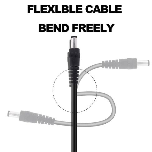 DC 5.5mm x 2.1mm Screw Terminal Block Adapter Power Extension Cable DC Male to 2Pin Solderless Connector Cable Replacement Repair Supply Cord For CCTV Cameras Routers LED Devices-27cm-2Pcs (Male) in Kuwait