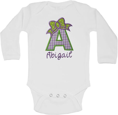 Baby Girl Embroidered INITIAL Bodysuit Personalized with Your Custom Name in Kuwait