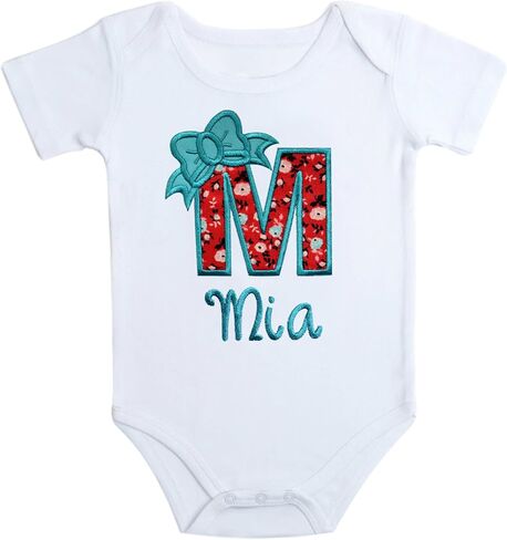 Baby Girl Embroidered INITIAL Bodysuit Personalized with Your Custom Name in Kuwait