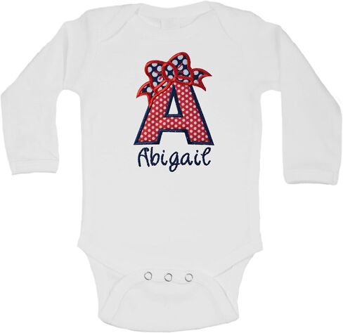 Baby Girl Embroidered INITIAL Bodysuit Personalized with Your Custom Name in Kuwait
