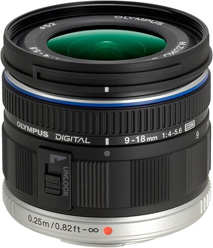 OLYMPUS OM SYSTEM M ED 9-18mm f/4.0-5.6 micro Four Thirds Lens for Olympus and Panasonic Micro Four Third Interchangeable Lens Digital Camera - International Version (No Warranty) in Saudi Arabia