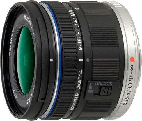 OLYMPUS OM SYSTEM M ED 9-18mm f/4.0-5.6 micro Four Thirds Lens for Olympus and Panasonic Micro Four Third Interchangeable Lens Digital Camera - International Version (No Warranty) in Saudi Arabia