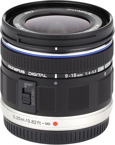 OLYMPUS OM SYSTEM M ED 9-18mm f/4.0-5.6 micro Four Thirds Lens for Olympus and Panasonic Micro Four Third Interchangeable Lens Digital Camera - International Version (No Warranty) in Saudi Arabia