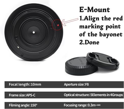 AstrHori 10mm F8 II APS-C Ultra Wide Angle Fisheye Manual Focus Lens for Olympus/Panasonic M4/3 Micro Four Third MFT Camera G1,G2,G3,G5,G6,G7,G9,GH1,GH2,GH4,GH5,GM5,GX1,GX7 in Saudi Arabia