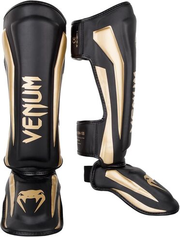 Venum Elite Shin Guards-Black/Pink/Gold - M in Kuwait
